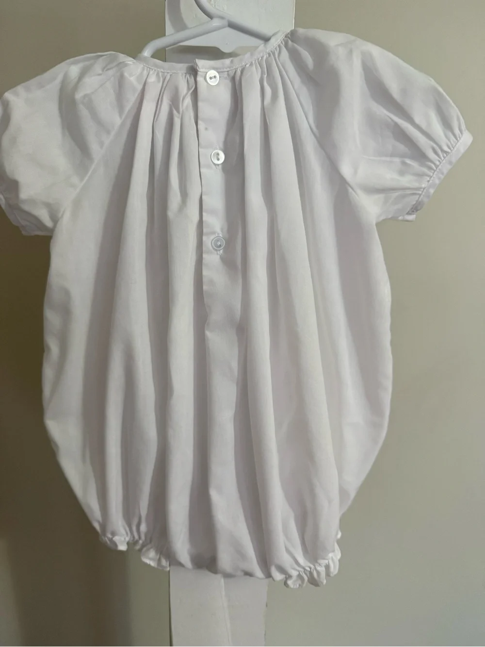 Petit Ami Newborn Hand Embroidered Smocked Bubble Romper